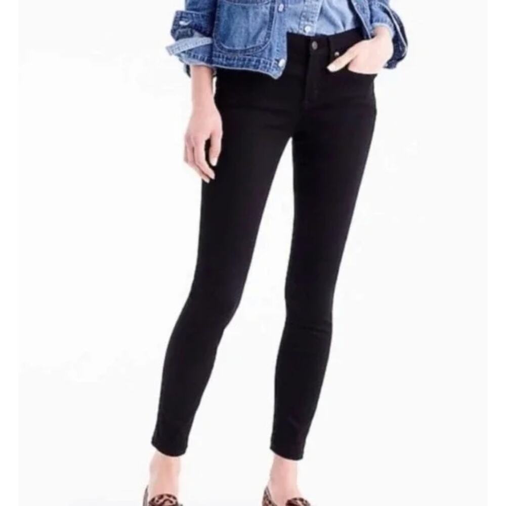 J. Crew Mid-Rise Skinny Toothpick Jeans Black Denim B1281 Size 26